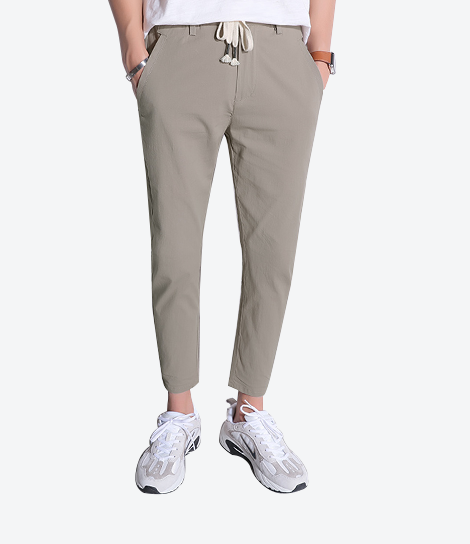 Style: Drawstring Tapered Pants (Beige) – Aeempire